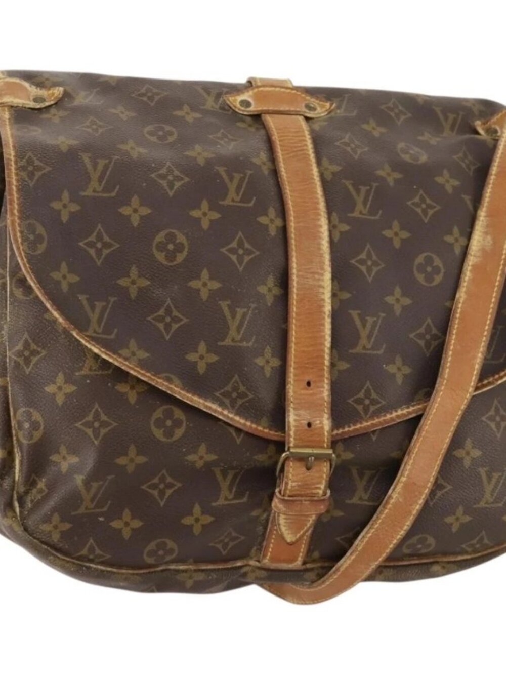 LOUIS VUITTON Monogram Saumur 35 Shoulder Bag M42254 LV Auth 172676
